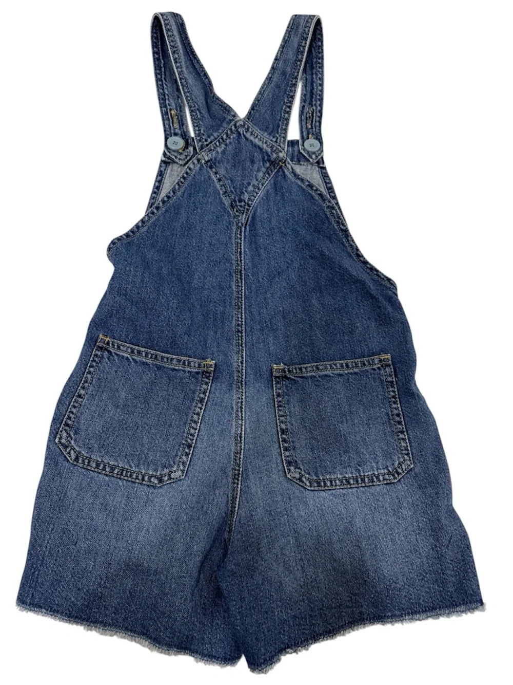 GAP Classic Denim Kids' Short Overalls - Blue size medium equivalent to size 8-9